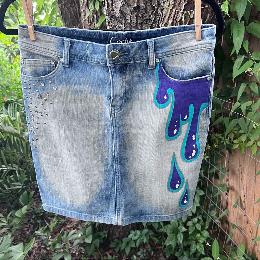 Handpainted Drip Skirt